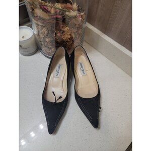 Jimmy Choo Suede Kitten Heels - Sz 37 - Pointed Toe